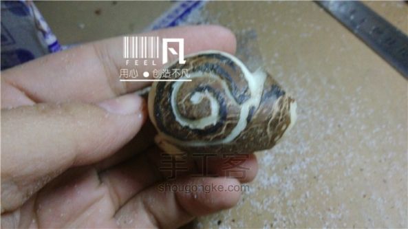 【非凡工作室】做一只萌萌的蜗牛象牙果手作 第1步