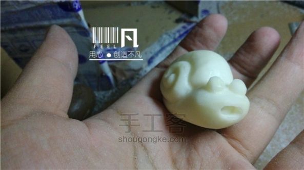 【非凡工作室】做一只萌萌的蜗牛象牙果手作 第10步