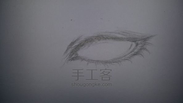 【秋水】铅笔手绘画眼教程 古风 无性别眼睛   第5步
