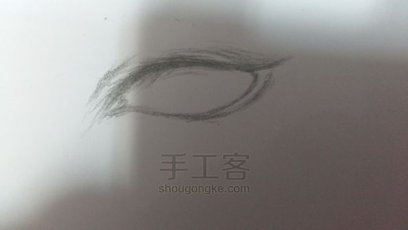 【秋水】铅笔手绘画眼教程 古风 无性别眼睛   第4步
