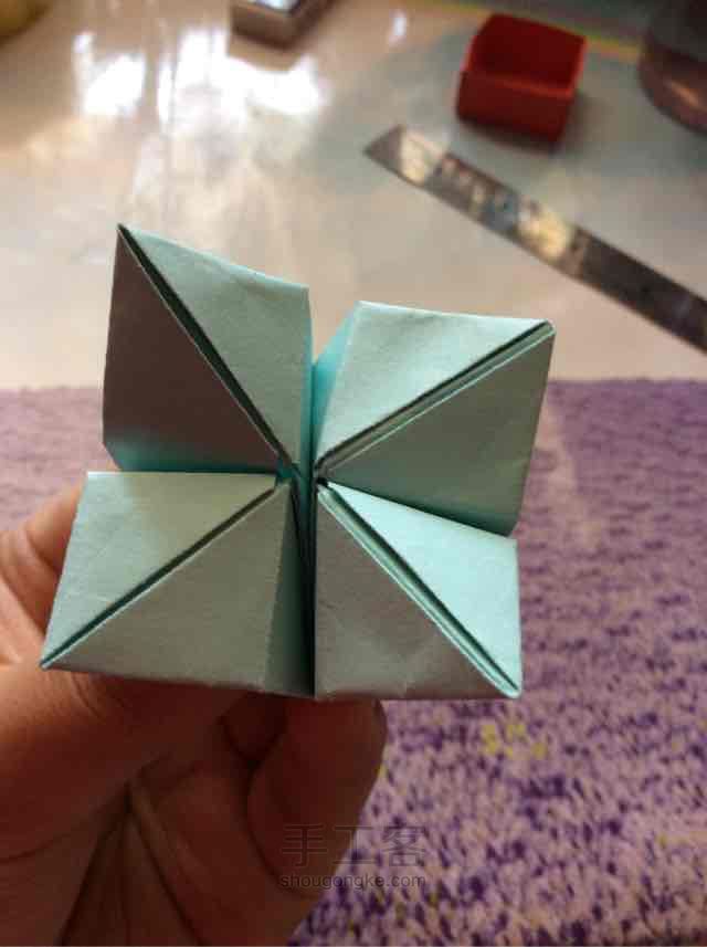 四格折纸收纳盒制作教程 第35步