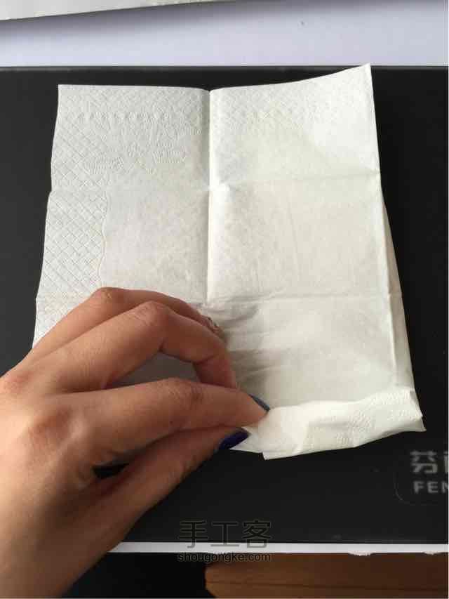 五秒钟把一张餐巾纸变成一支玫瑰花 第5步