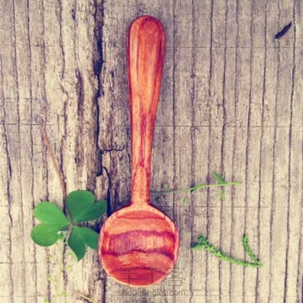 手工小木勺，红椿木花纹美美哒