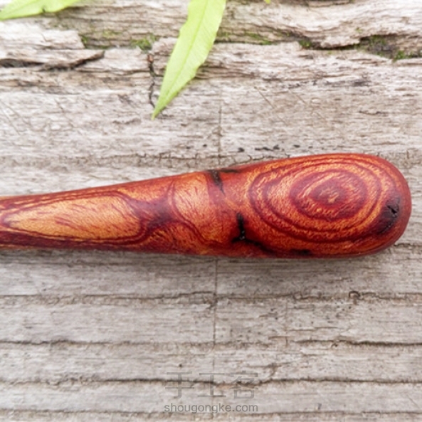 手工小木勺，红椿木花纹美美哒 第2张