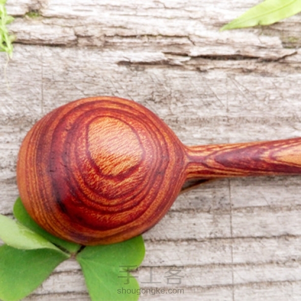 手工小木勺，红椿木花纹美美哒 第4张