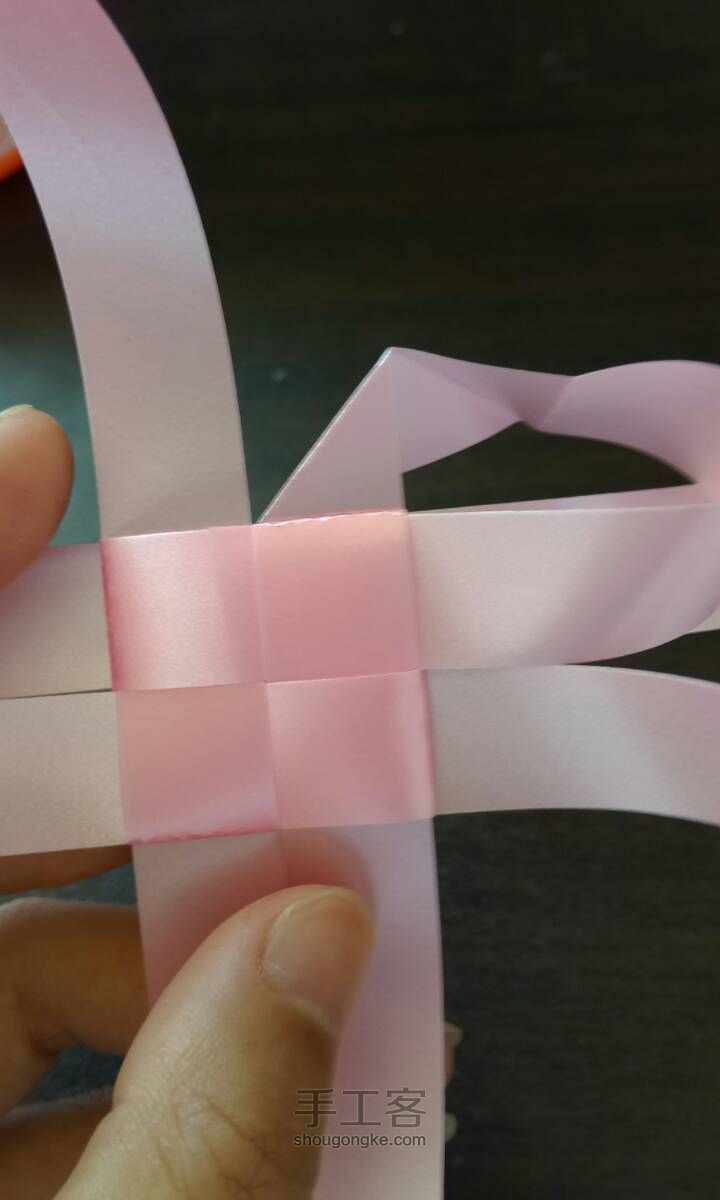 彩带编织———粉红色的爱心 第5步