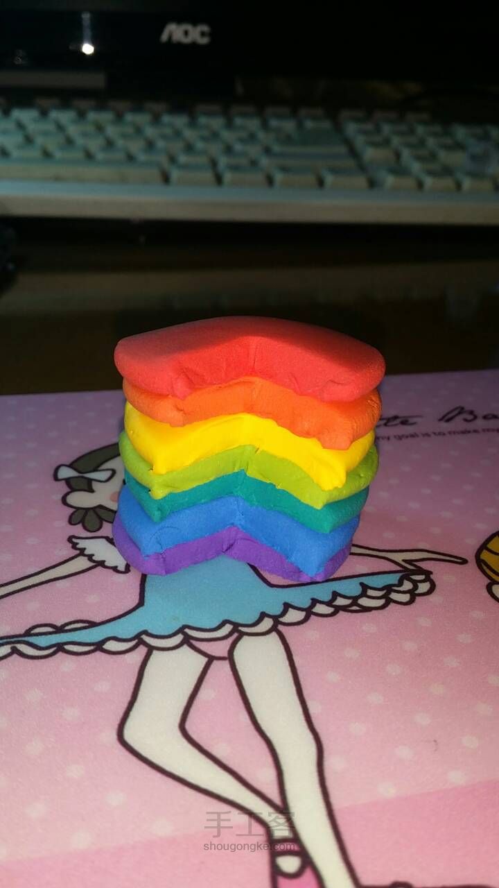 超轻粘土彩虹蛋糕 第5步