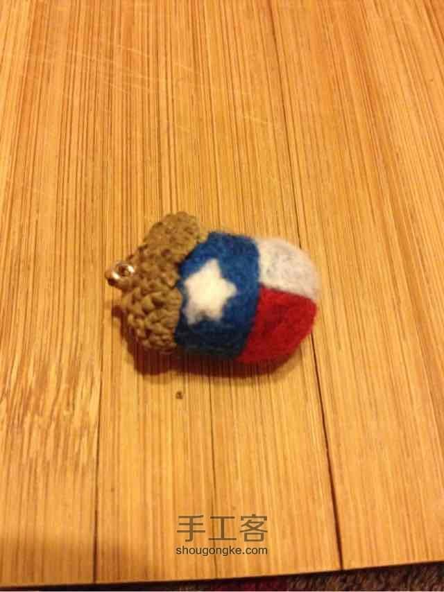 “德克萨斯州旗”，原创羊毛毡橡果挂链 第24步