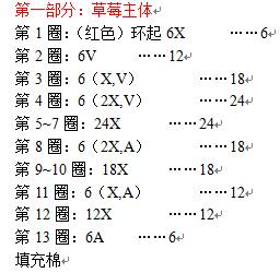 可爱小草莓挂件 第1步