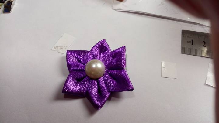 紫色珍珠花瓣发圈～美美哒 第11步