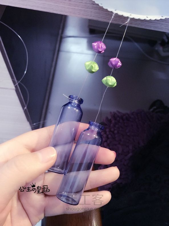 【公主手作】风铃的季节【甜美的口服液瓶利用】 第23步