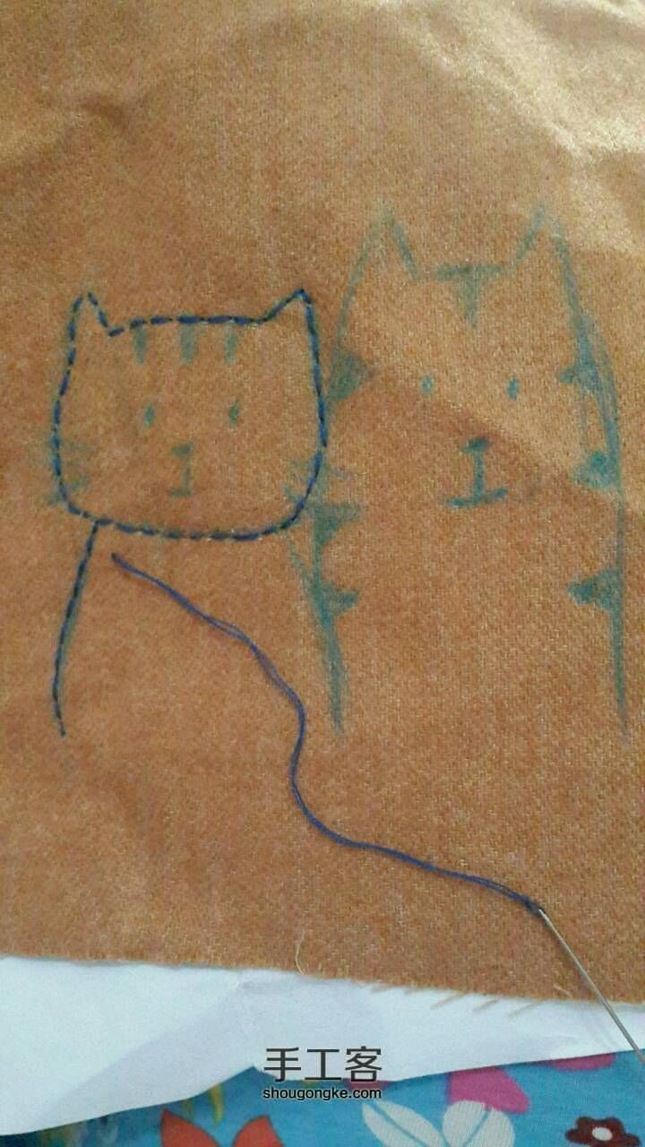 情侣猫咪小包(原创)~     一块布头的故事 第6步