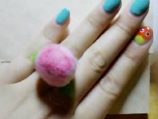 桃子戒指，粉嫩的