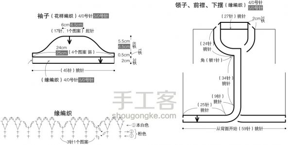 嫩粉色的半袖小开衫 第2步