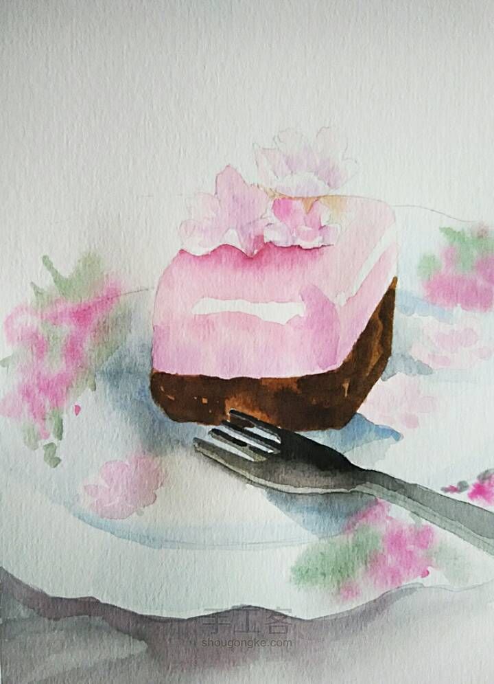 舌尖上的水彩——蜜桃蛋糕 第3步