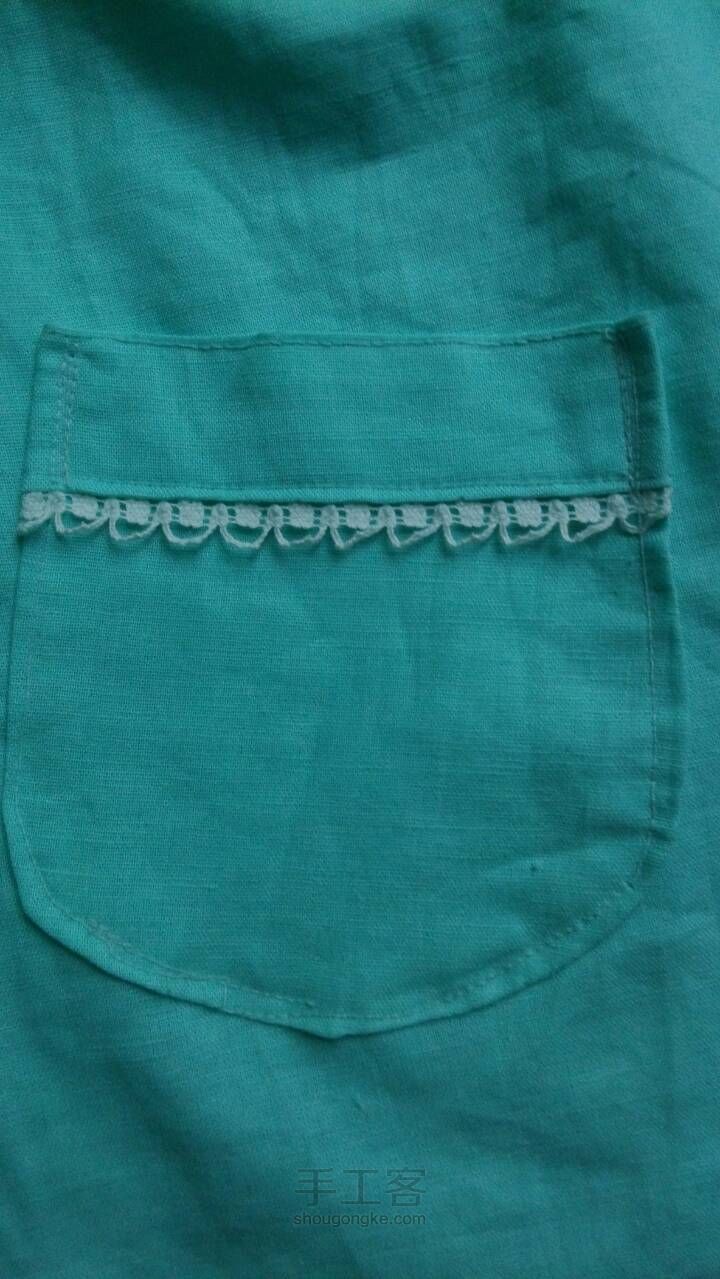 宝宝湖蓝色荷叶边亚麻连衣裙 第1步