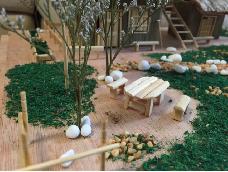 园林生态木屋手工模型