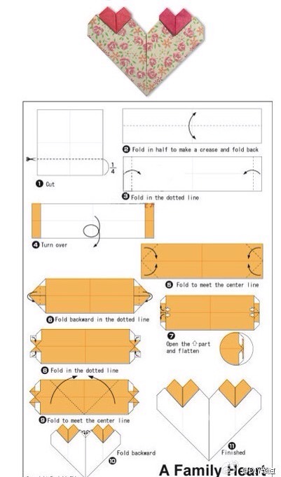 各种爱心的折法 第3步