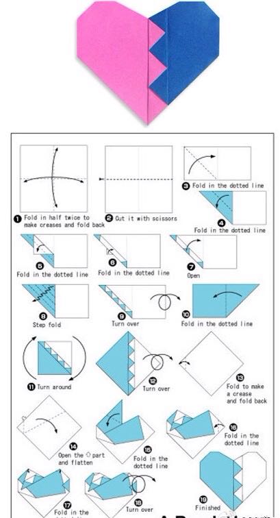 各种爱心的折法 第5步