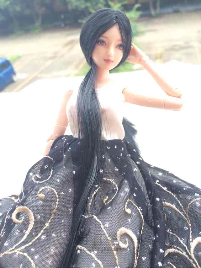 【娃衣】六分娃娃黑色蕾丝抹胸裙 第18步