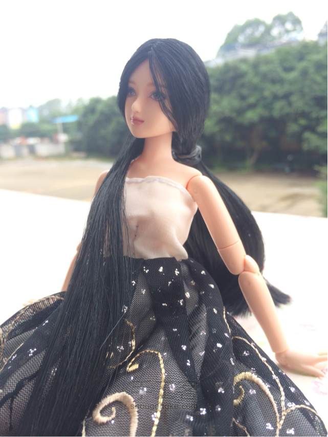 【娃衣】六分娃娃黑色蕾丝抹胸裙 第21步