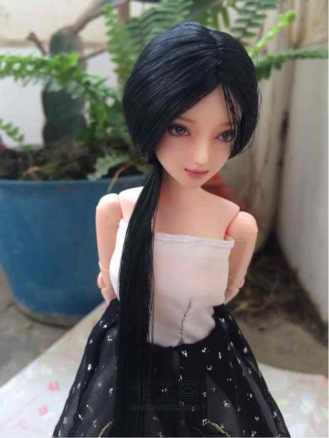 【娃衣】六分娃娃黑色蕾丝抹胸裙 第26步