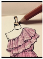 富有立体感的粉色时尚连衣裙「转」 第7步