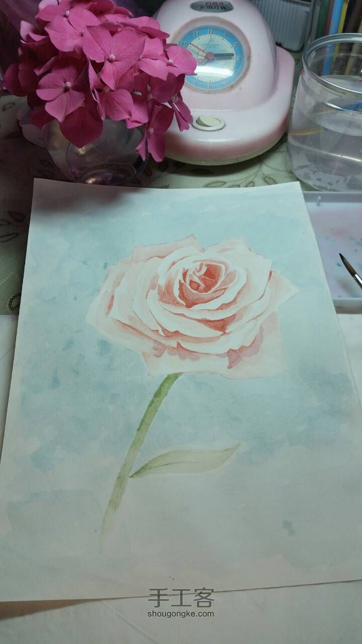 水彩手绘玫瑰 第5步