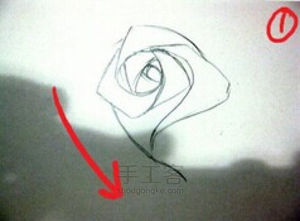 玫瑰花画法 第8步