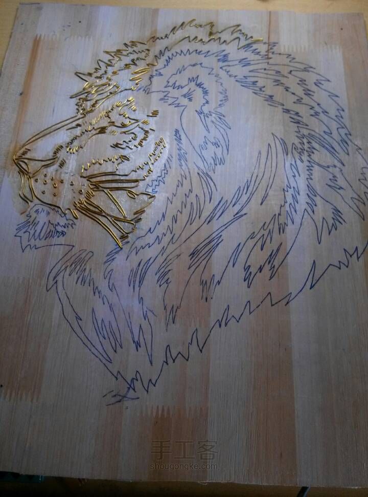 景泰蓝工艺画——狮子也可以这样来 第3步
