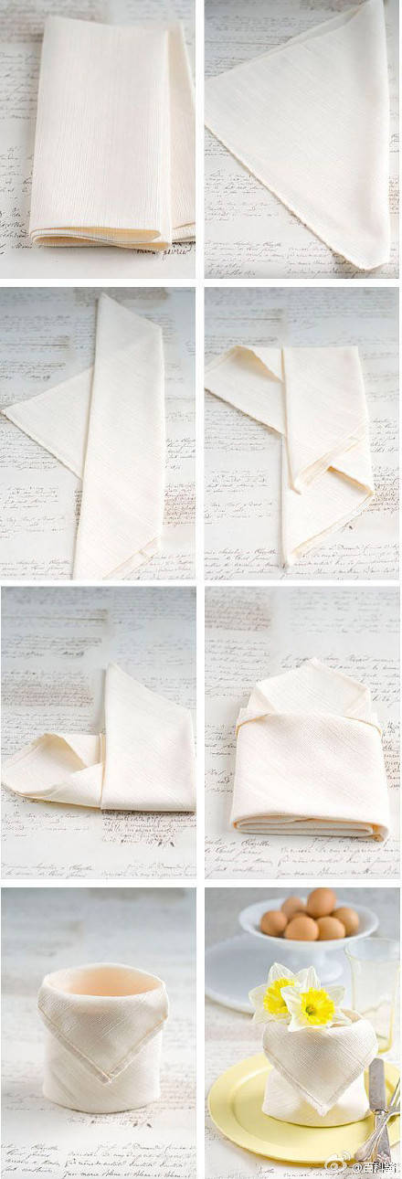 餐厅里的花式餐巾纸折法 第3步