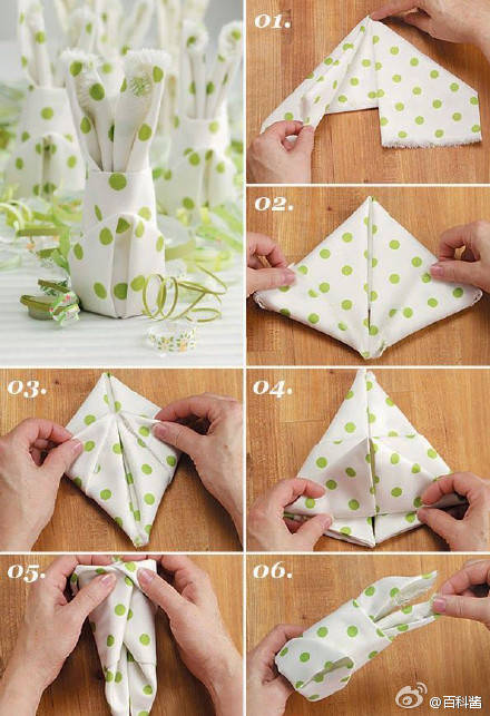 餐厅里的花式餐巾纸折法 第1步