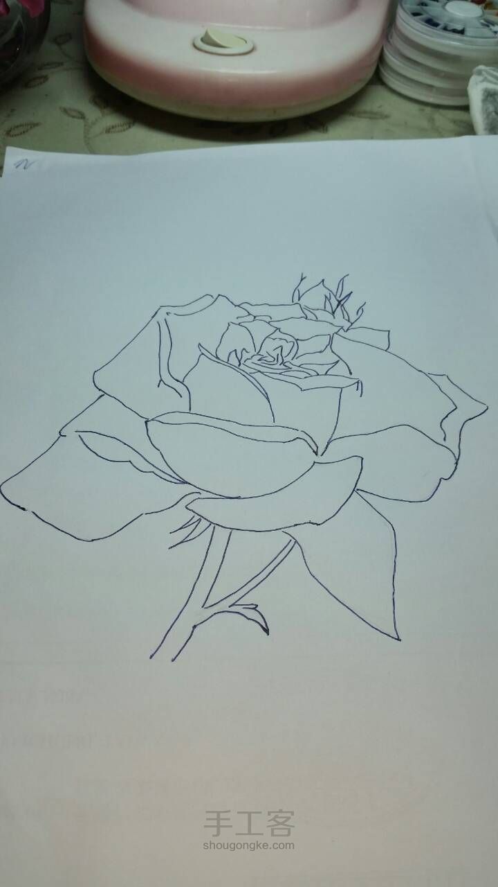 水彩手绘玫瑰 第1步
