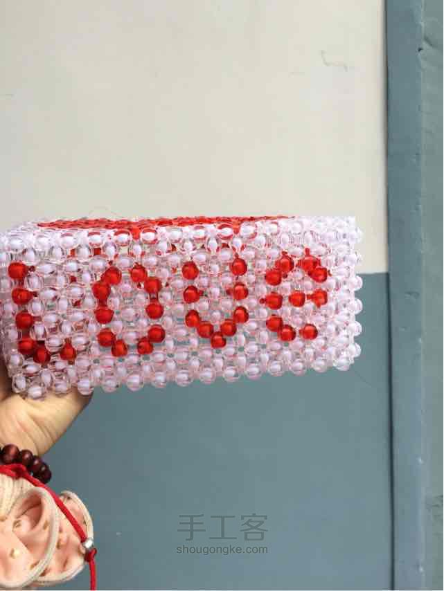 LOVE串珠纸巾盒，满满的都是爱😘 第4步