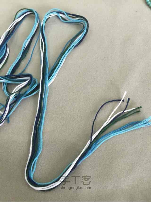 棉绳编织手链教程 第1步