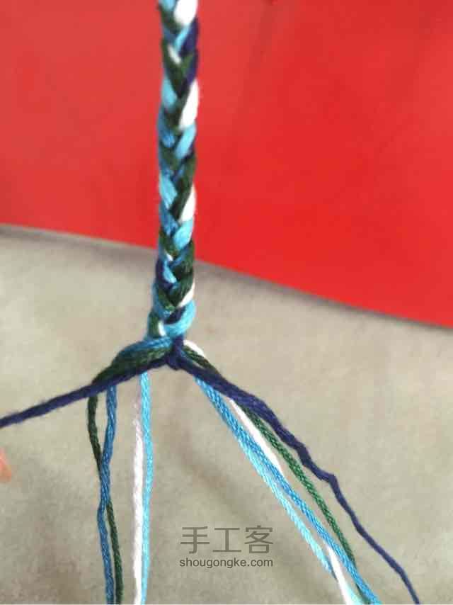 棉绳编织手链教程 第7步