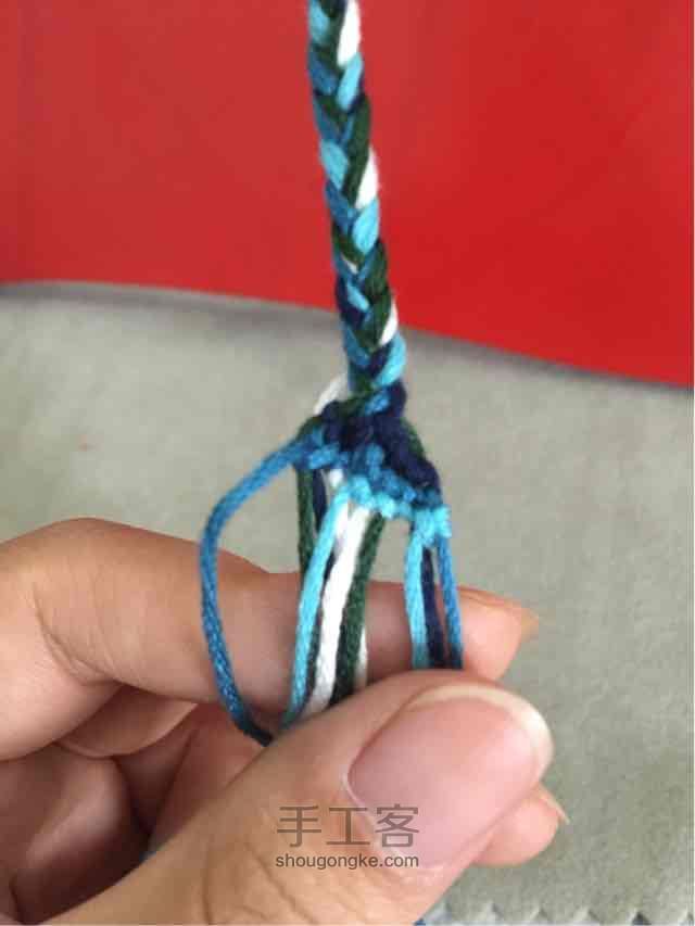 棉绳编织手链教程 第11步