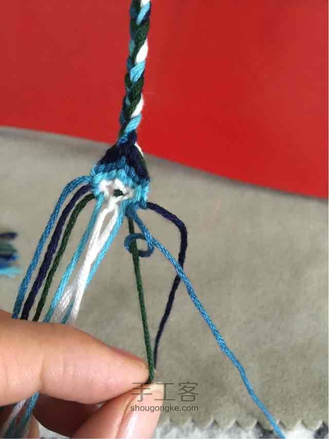 棉绳编织手链教程 第15步