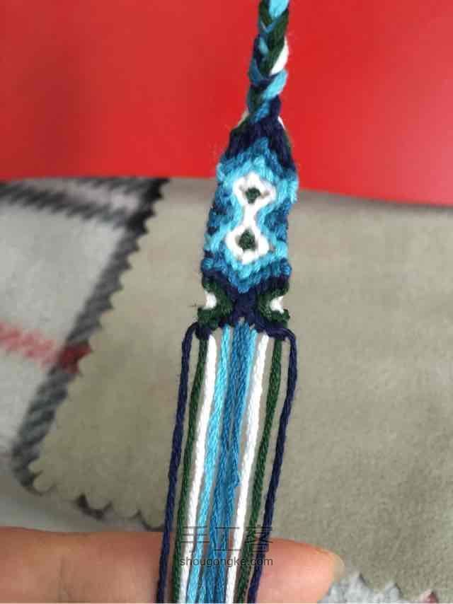 棉绳编织手链教程 第22步