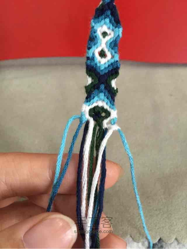 棉绳编织手链教程 第26步