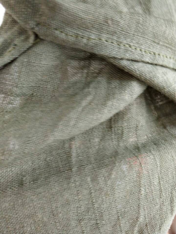 给父亲的中式棉麻一体袖短袖衫 第2步