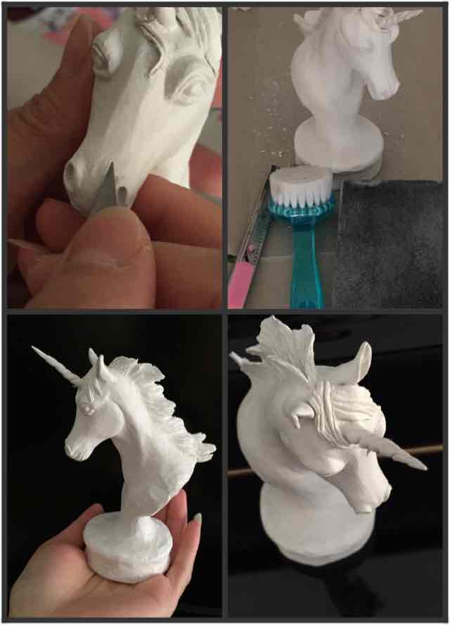 纸粘土雕塑—梦中的独角兽 第9步
