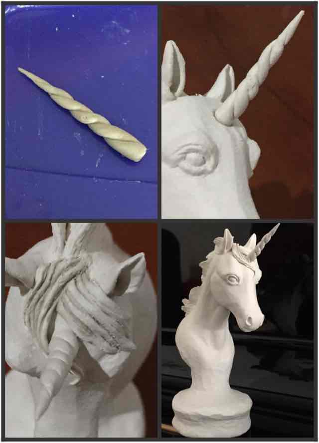 纸粘土雕塑—梦中的独角兽 第8步