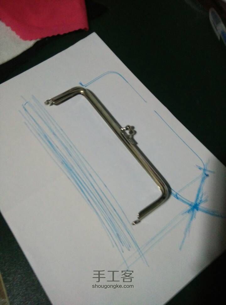 草编布料口金包 第1步