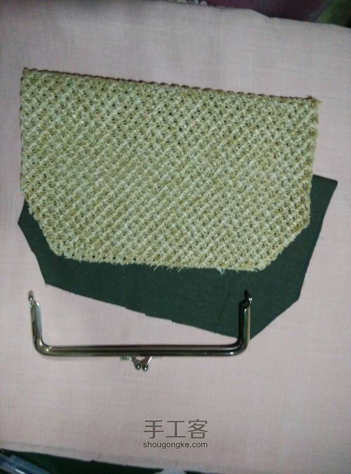 草编布料口金包 第5步