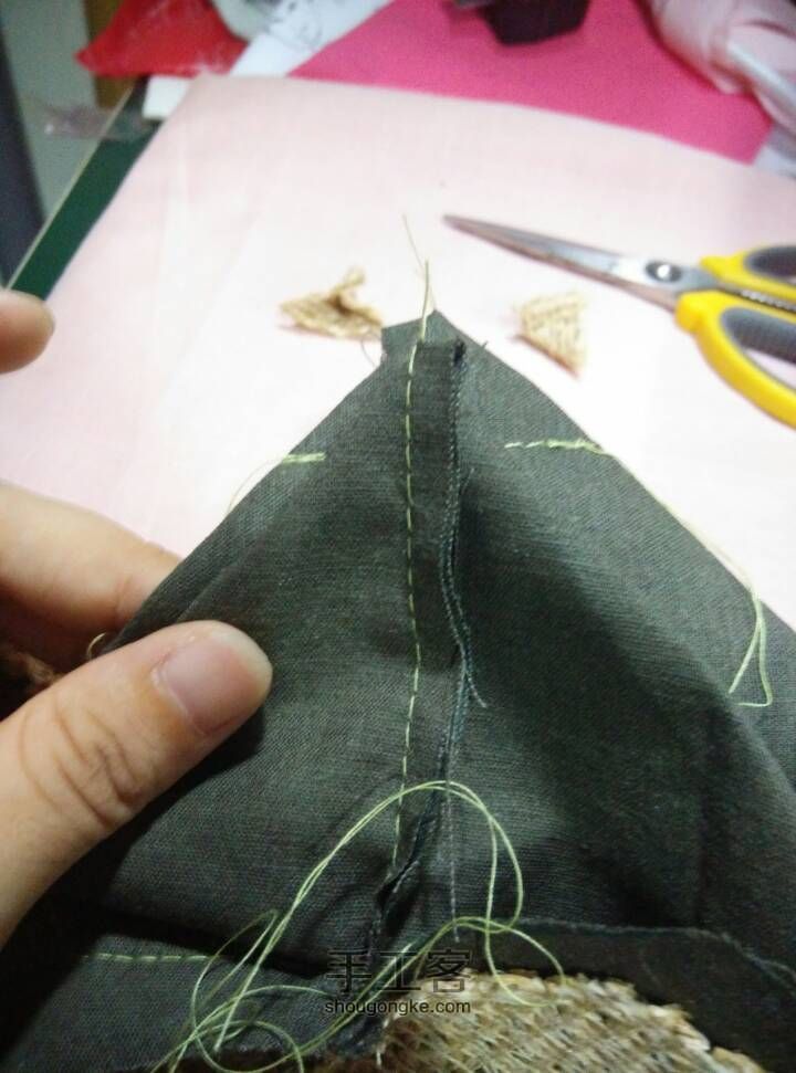 草编布料口金包 第14步