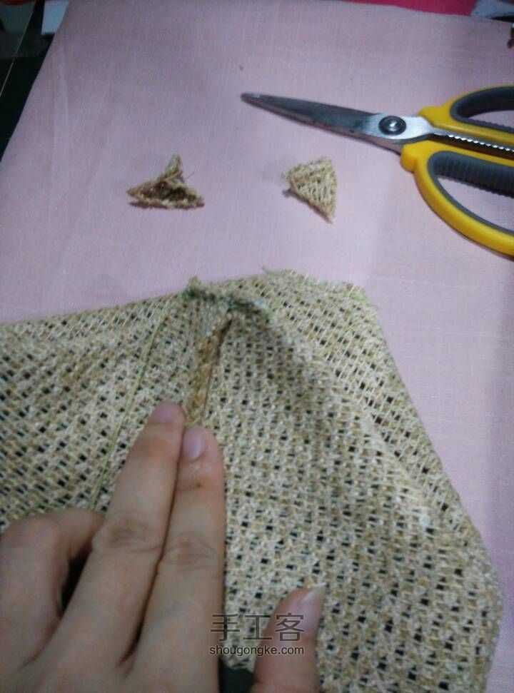 草编布料口金包 第13步