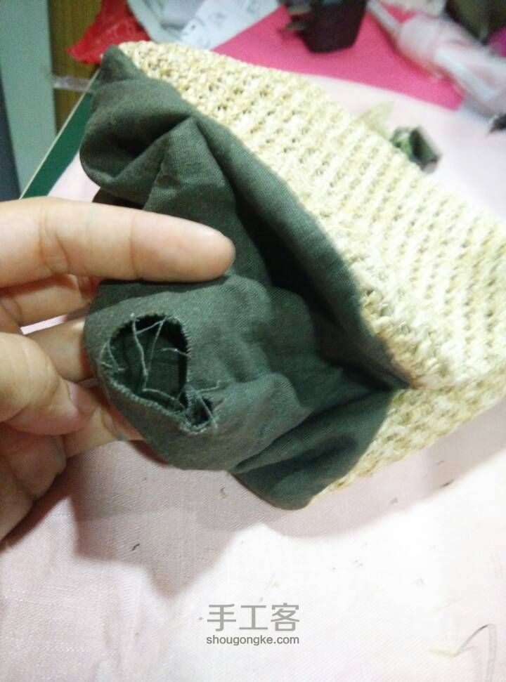 草编布料口金包 第18步