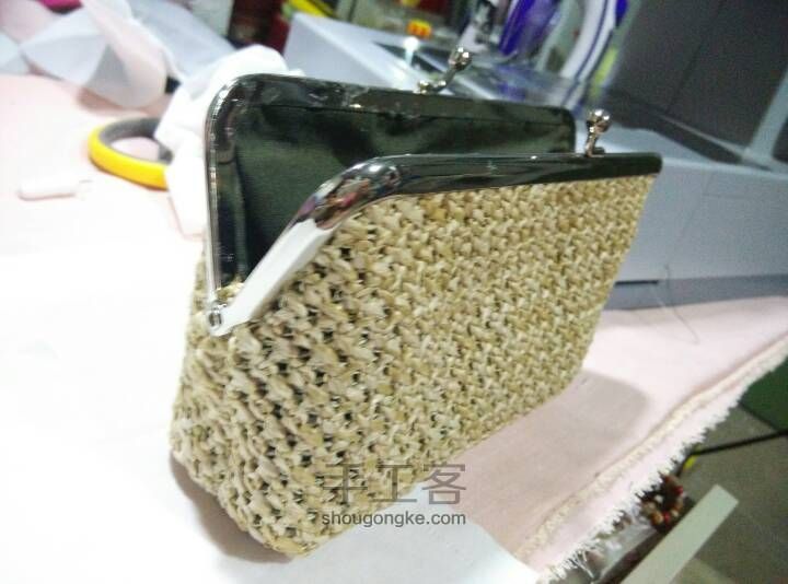 草编布料口金包 第21步