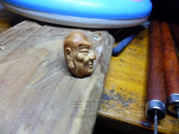 传统手工雕刻橄榄核【罗汉头】教程（李润岩原创） 第17步